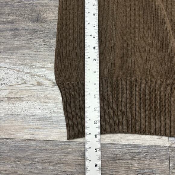 Vintage 80s US Army Brown‎ Mens S Henley 5-Button Knitted Military Drill Sweater - Picture 7 of 10